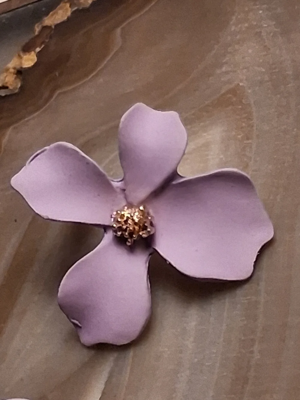 Artisan Lavender Floral Petal Stud Earrings - Women Jewelry